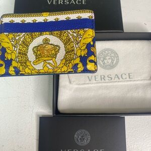 Versace Blue and Yellow Card Holder
